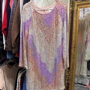 H&M Full Sequin Long Sleeve Dress